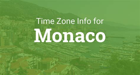 Monaco time zone - Feb 15, 2024 · Daylight Saving Time 2024 (Summer Time) DST starts on Sunday 31 March 2024, 02:00 Monte-Carlo standard time. DST ends on Sunday 27 October 2024, 03:00 Monte-Carlo daylight time. 